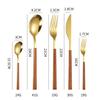 IFAJOOR Flatware Silverware Set, 5/20/30/40pcs Imitation Wood Handle Stainless Steel Cutlery Set Steak Knife And Fork Portuguese Spoon Fork, Tableware Cutlery Set(Brown,40 Pieces for 8) view 2
