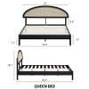 NTC Gem Wooden Bed Frame with Headboard and Natural Rattan, Solid Oak Foundation with Silent Slats, 1000 Lb Capacity, Effortless Assembly, Queen - Burnt Black view 2