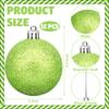 12 Pcs Lime Green Ball Ornaments 2.4 Inch Christmas Shatterproof Tree Decorations Glittering Plastic Hanging Ball Ornaments for Xmas Tree Home Holiday Party Decor view 2