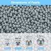 uxcell 2500Pcs Faux Pearl for Vase Filler, 6mm No Hole ABS Round Pearls for Crafting, Jewelry Making, Vase Filler, Cosmetic Boxes, DIY Parts, Table Scatter, Deep Silver Grey view 2