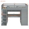 CKLMMC Unique Twin Size Loft Bed, Multifunctional Loft Bed with Desk, Wardrobes, 4 Drawers and 4 Shelves for Kids Teen Adults (Gray#1) view 2
