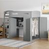 CKLMMC Unique Twin Size Loft Bed, Multifunctional Loft Bed with Desk, Wardrobes, 4 Drawers and 4 Shelves for Kids Teen Adults (Gray#1) view 3
