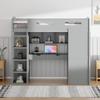 CKLMMC Unique Twin Size Loft Bed, Multifunctional Loft Bed with Desk, Wardrobes, 4 Drawers and 4 Shelves for Kids Teen Adults (Gray#1) view 4