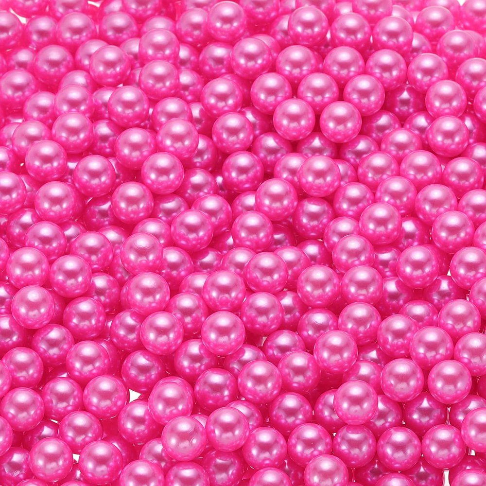 uxcell 1000Pcs Faux Pearl for Vase Filler, 8mm No Hole ABS Round Pearls for Crafting, Jewelry Making, Vase Filler, Cosmetic Boxes, DIY Parts, Table Scatter, Home Decoration, Deep Pink