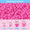 uxcell 1000Pcs Faux Pearl for Vase Filler, 8mm No Hole ABS Round Pearls for Crafting, Jewelry Making, Vase Filler, Cosmetic Boxes, DIY Parts, Table Scatter, Home Decoration, Deep Pink view 2