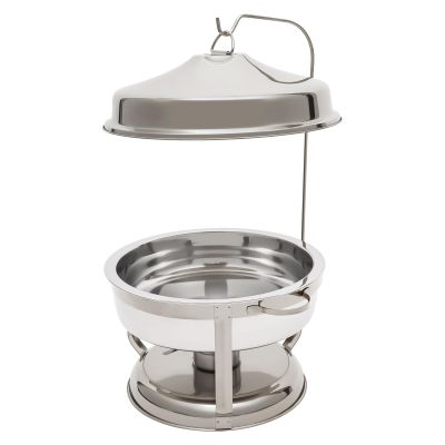 9L Chafing Dish Buffet Set, Round Chafing Dishes For Buffet Servers and Warmers w/Top Lid & Lid Holder, Stainless Steel Commercial Dining Stove Round Food Pan for Restaurant, Home, Cafeterias (Silver)