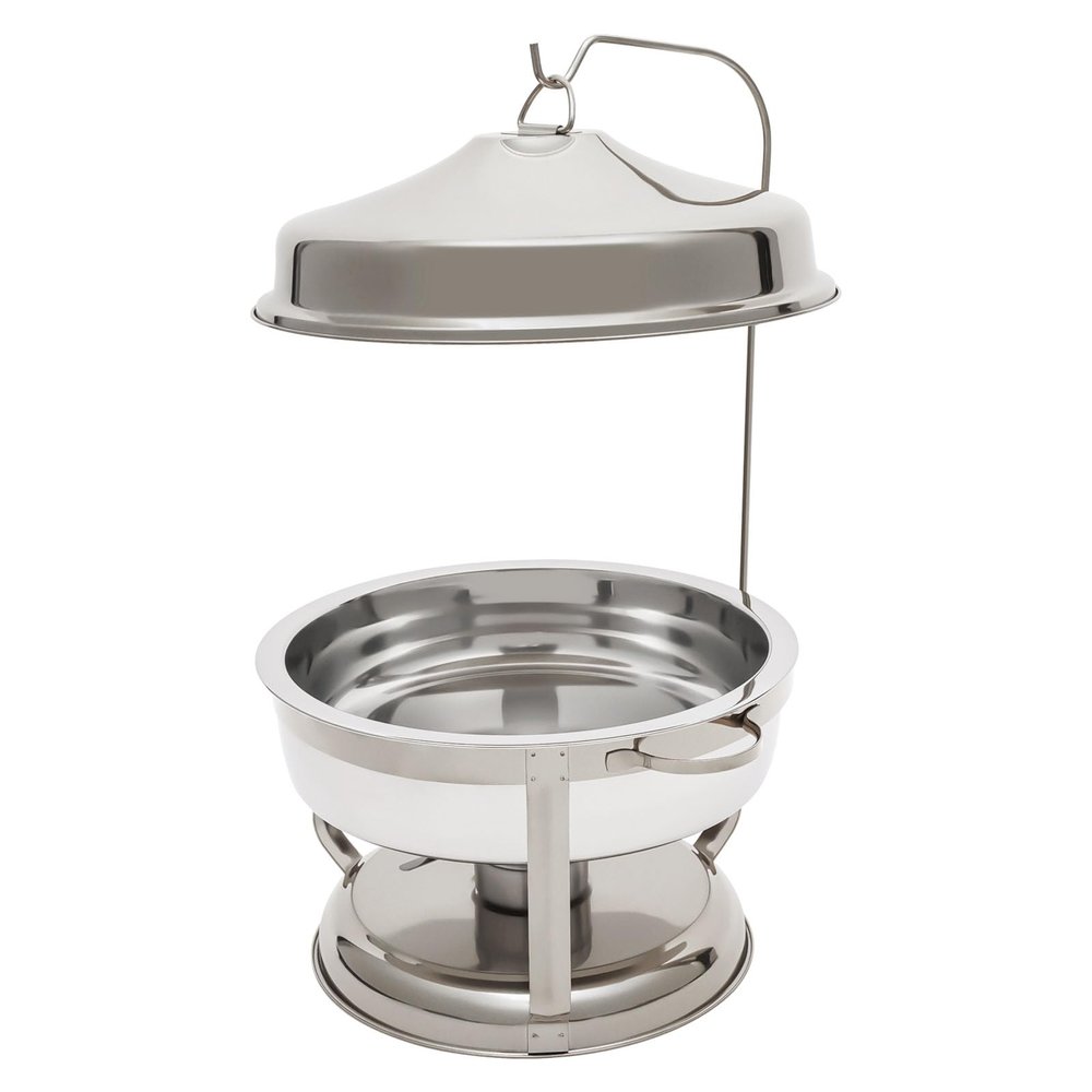 9L Chafing Dish Buffet Set, Round Chafing Dishes For Buffet Servers and Warmers w/Top Lid & Lid Holder, Stainless Steel Commercial Dining Stove Round Food Pan for Restaurant, Home, Cafeterias (Silver)
