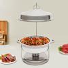 9L Chafing Dish Buffet Set, Round Chafing Dishes For Buffet Servers and Warmers w/Top Lid & Lid Holder, Stainless Steel Commercial Dining Stove Round Food Pan for Restaurant, Home, Cafeterias (Silver) view 3