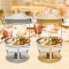 9L Chafing Dish Buffet Set, Round Chafing Dishes For Buffet Servers and Warmers w/Top Lid & Lid Holder, Stainless Steel Commercial Dining Stove Round Food Pan for Restaurant, Home, Cafeterias (Silver) view 4