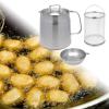 HomeLoft Basics Stainless Steel Deep Fryer Pot Frying Basket, Nonstick French Fries Pot for Onion Rings, Small Deep Fryer Pot for Home/Kitchen/Restaurant/Outdoor Camping/Picnic/Party, Regular view 2