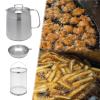HomeLoft Basics Stainless Steel Deep Fryer Pot Frying Basket, Nonstick French Fries Pot for Onion Rings, Small Deep Fryer Pot for Home/Kitchen/Restaurant/Outdoor Camping/Picnic/Party, Regular view 3