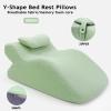 GZYLCH Ergonomic Prone Position Pillow, Triangle Back Cushion, Reading Pillow Backrest, Reading Wedge Pillow for Headboard, Back & Neck Pain Relief Incline Cushion, Removable Washable (Green) view 2