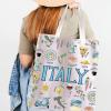 BLUPARK Italy Tote Bag Italy Travel Souvenir Gift Italy Travel Canvas Shoulder Bag Travel Lover Gift Italian Summer Shopping Bag (canvas, Italy Tote) view 2