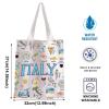 BLUPARK Italy Tote Bag Italy Travel Souvenir Gift Italy Travel Canvas Shoulder Bag Travel Lover Gift Italian Summer Shopping Bag (canvas, Italy Tote) view 3