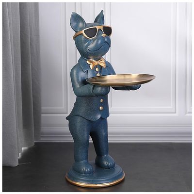 ZMQJEQANBG Large Decorative Tray Coffee Table Decor Glasses Dog Sculpture Statue Entryway, Jewelry Dish Tray Home Decoration Porch Ornaments Key Coin Watches Candy Tray Tray(OneColor)