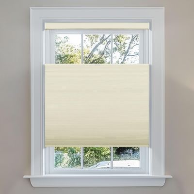 Berissa Blackout Door Blinds,Top Down Bottom Up Cellular Shades for French Door Window,1" Honeycomb Fabric Thermal Insulated Privacy for Indoor Windows,Front Back Doors,Beige. 24.5" W x 64" H