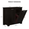 YGIPT Wooden Tilt Out Trash Cabinet,Hidden Trash Can Cabinet 20 Gallon Double Garbage Cabinet for Kitchen,Living Room&Bathroom Pure Espresso Finish view 2