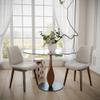 JESONVID Monte Dining Chair Set of 2, Modern Kitchen Dining Room Chairs, Upholstered Dining Accent Armless Side Chairs in Faux Leather Cushion Seat & Sturdy Wooden Legs(Walnut Silvery Gray) view 3