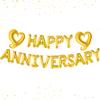 Gold Happy Anniversary Balloons Letters - 18 Inch with Giant Gold Number 2 Balloon - 40 Inch | 2 Balloon Number for Gold Happy Anniversary Banner | Happy Anniversary Decorations view 2