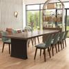 JESONVID Monte Dining Chair Set of 6, Modern Kitchen Dining Room Chairs, Upholstered Dining Accent Armless Side Chairs in Faux Leather Cushion Seat & Sturdy Wooden Legs(Walnut Aqua) view 1