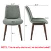 JESONVID Monte Dining Chair Set of 6, Modern Kitchen Dining Room Chairs, Upholstered Dining Accent Armless Side Chairs in Faux Leather Cushion Seat & Sturdy Wooden Legs(Walnut Aqua) view 2