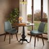JESONVID Monte Dining Chair Set of 6, Modern Kitchen Dining Room Chairs, Upholstered Dining Accent Armless Side Chairs in Faux Leather Cushion Seat & Sturdy Wooden Legs(Walnut Aqua) view 3