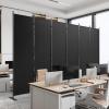 C-Hopetree 6 Panels Room Divider, 6 Ft Tall Indoor Folding Privacy Screen, Portable Partition Separator, Freestanding Separation Temporary Wall for Office, Bedroom, 120" W X 71" H, Black view 1