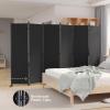 C-Hopetree 6 Panels Room Divider, 6 Ft Tall Indoor Folding Privacy Screen, Portable Partition Separator, Freestanding Separation Temporary Wall for Office, Bedroom, 120" W X 71" H, Black view 4