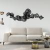 Idadey Abstract Metal Wall Art, Metal Linear Geometry, Minimalist Zen Bedroom Decor, Contemporary Industrial Hanging, Sleek Modern Accent, Luxury Living Room Art, wall decor living room (Black, 53x18in|135x46cm) view 2
