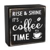 Pigort Farmhouse Coffee Bar Sign, Coffee Decorations For Home Decor, 4"x4" Wood Plaque for Home Kitchen Tabletop Decor (Coffee time) view 1
