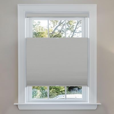 Berissa Blackout Door Blinds,Top Down Bottom Up Cellular Shades for French Door Window,1" Honeycomb Fabric Thermal Insulated Privacy for Indoor Windows,Front Back Doors,Grey. 27" W x 36" H