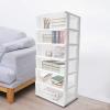 6 Layer Clear Plastic Drawer w/Wheels, Storage Cart Plastic 6 Drawer Plastic Organizer with Drawers Stackable Storage Drawers for Office Closet, 19.7 * 13 * 43in (White) view 2