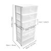 6 Layer Clear Plastic Drawer w/Wheels, Storage Cart Plastic 6 Drawer Plastic Organizer with Drawers Stackable Storage Drawers for Office Closet, 19.7 * 13 * 43in (White) view 3