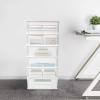 6 Layer Clear Plastic Drawer w/Wheels, Storage Cart Plastic 6 Drawer Plastic Organizer with Drawers Stackable Storage Drawers for Office Closet, 19.7 * 13 * 43in (White) view 4