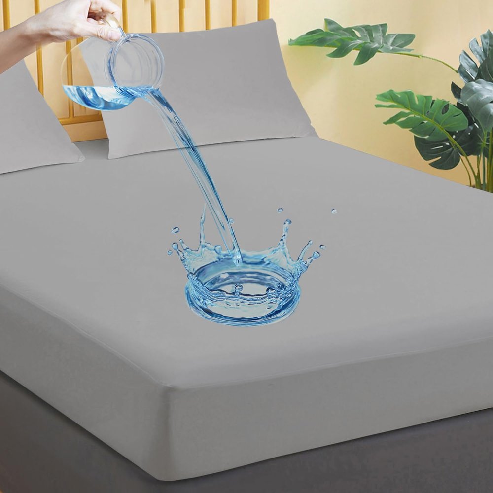 Waterproof Mattress Protector King Size, Breathable Mattress Cover, Fitted Deep Pocket Mattress Pad Cover Stretches up to 21 Inches, Soft Noiseless Bed Cover