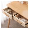 YOUQUEEN Dressing Table Vanity Desk with 2 Drawers, 1 Mirror, 1 Vanity Stool, Girls Desk Dresser Women's Bedroom Bathroom Small Space Dressing Table with Mirror view 3