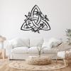 Celtic Trinity Knot Metal Wall Decor, Tree in Leaf Wall Art, Metal Wall Art, Floral Celtic, Celtic Knot Wall Hangings, Housewarming Gift, Metal Wall Decor for Living Room (Silver, 18"x19"|45x47cm) view 2