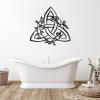 Celtic Trinity Knot Metal Wall Decor, Tree in Leaf Wall Art, Metal Wall Art, Floral Celtic, Celtic Knot Wall Hangings, Housewarming Gift, Metal Wall Decor for Living Room (Silver, 18"x19"|45x47cm) view 3