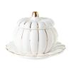 Amosfun 1set Ceramic Pumpkin Bowl Lid Stylish and Practical Soup Dish for Kitchen Decor and Serving Microwave and Dishwasher Safe Cute Pumpkin Design Trim view 1