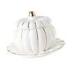 Amosfun 1set Ceramic Pumpkin Bowl Lid Stylish and Practical Soup Dish for Kitchen Decor and Serving Microwave and Dishwasher Safe Cute Pumpkin Design Trim view 3