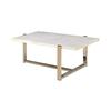 Yardlio Feit Coffee Table Faux Marble & Champagne - Occasional Table, Metal Base, Faux Marble Top - 43.25" L x 26" W x 18" H view 1