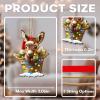 34HD Wooden Donkey Christmas Ornament  Funny Holiday Farm Animal Tree Hanging Decor, Rustic Cute Donkey Wearing Santa Hat with Lights, Festive Winter Decoration Gift for Animal Lovers view 2