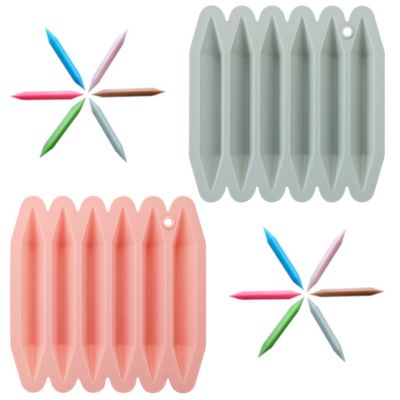 2Pcs 3D Double Tipped 6-Cavity Silicone DIY Crayon Mold Chocolate Pen Mold