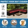BEITUOPI Patio Sofa Cushion Covers Outdoor Cushion Cover Replacement Couch Chair Seat Cover Furniture Protector(Pp18,1PC_13X26X4INCH) view 4