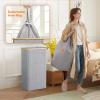 Lifewit 75L Slim Laundry Hamper with Lid, Narrow Laundry Basket with Removable Bag & Bamboo Handles, Fodable Thin Dirty Clothes Hamper for Laundry Collapsible Bin for Bathroom Bedroom Dorm, Gray view 4