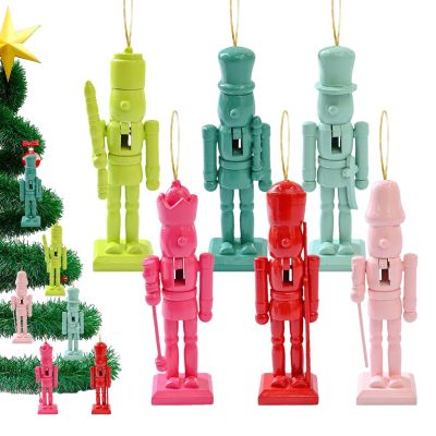 HomeLoft Basics 6 Christmas Nutcracker Ornament Set, 4.9in Wooden Nutcracker Figures Christmas Tree Decoration, Christmas Nutcrackers Decorations Desktop Decoration, A Suit, LJ63695MVCMI8LF7R84