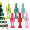 HomeLoft Basics 6 Christmas Nutcracker Ornament Set, 4.9in Wooden Nutcracker Figures Christmas Tree Decoration, Christmas Nutcrackers Decorations Desktop Decoration, A Suit, LJ63695MVCMI8LF7R84 view 1