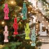 HomeLoft Basics 6 Christmas Nutcracker Ornament Set, 4.9in Wooden Nutcracker Figures Christmas Tree Decoration, Christmas Nutcrackers Decorations Desktop Decoration, A Suit, LJ63695MVCMI8LF7R84 view 2