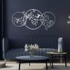 Aportif Bird on the Branch Metal Wall Decor, Metal Bird Silhouette Tree Art, Branch Decorations, Birds Lover Gift, Living Room Decor (Silver, 30x14in | 76x36cm) view 1