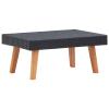 Gecheer Black Rectangular Outdoor Coffee Table PE Rattan & Powder-Coated Steel, 27.6 x 27.6 x 13.0 Inches, Eucalyptus Wood Accents, Patio Balcony Poolside Use view 1